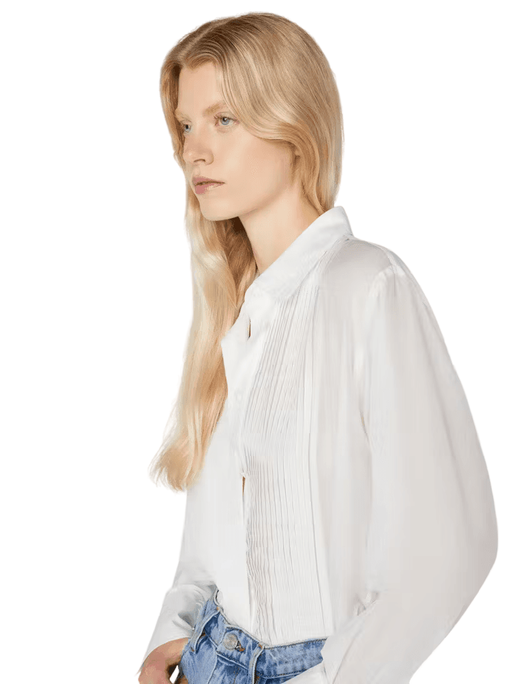 Oversized Tuxedo Shirt - Blanc