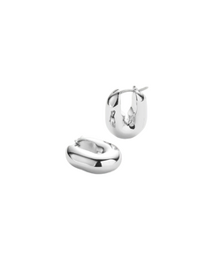 Puffy U-Link Earrings - Silver