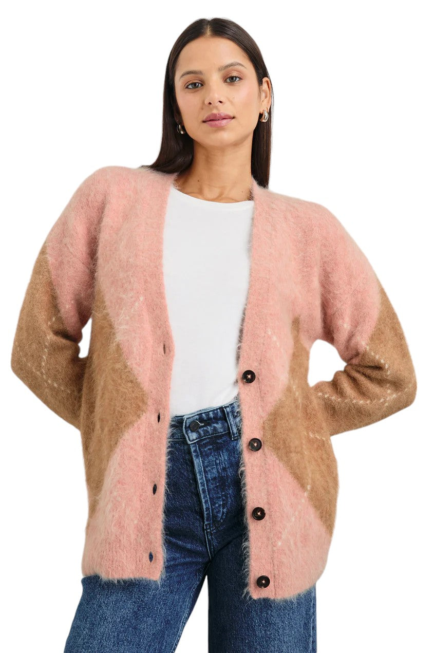 Runi Cardigan - Pastel Argyle - Shop Yu Fashion