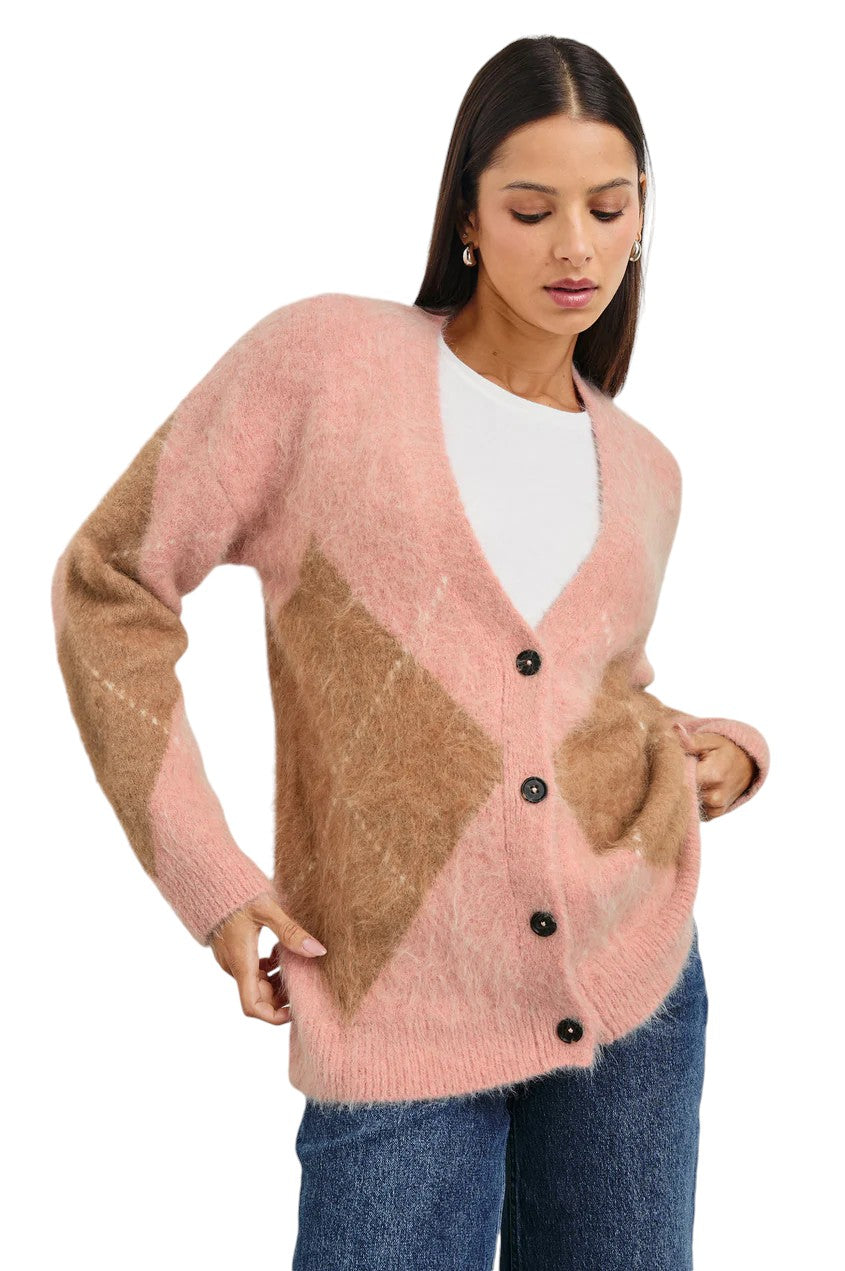 Runi Cardigan - Pastel Argyle - Shop Yu Fashion