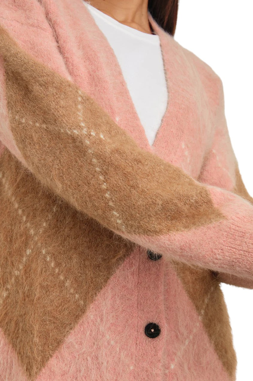 Runi Cardigan - Pastel Argyle - Shop Yu Fashion