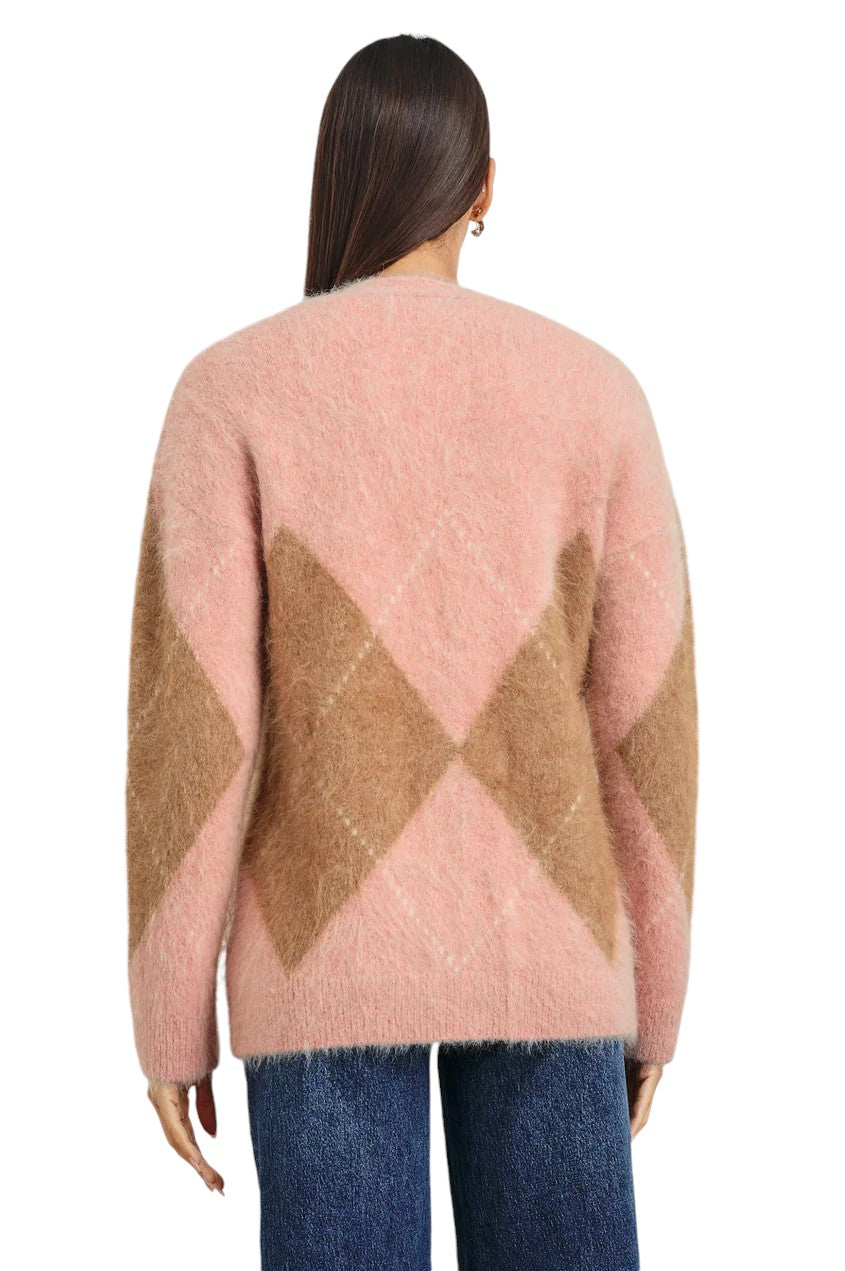Runi Cardigan - Pastel Argyle - Shop Yu Fashion