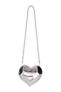 Molded Heart Bag - Silver