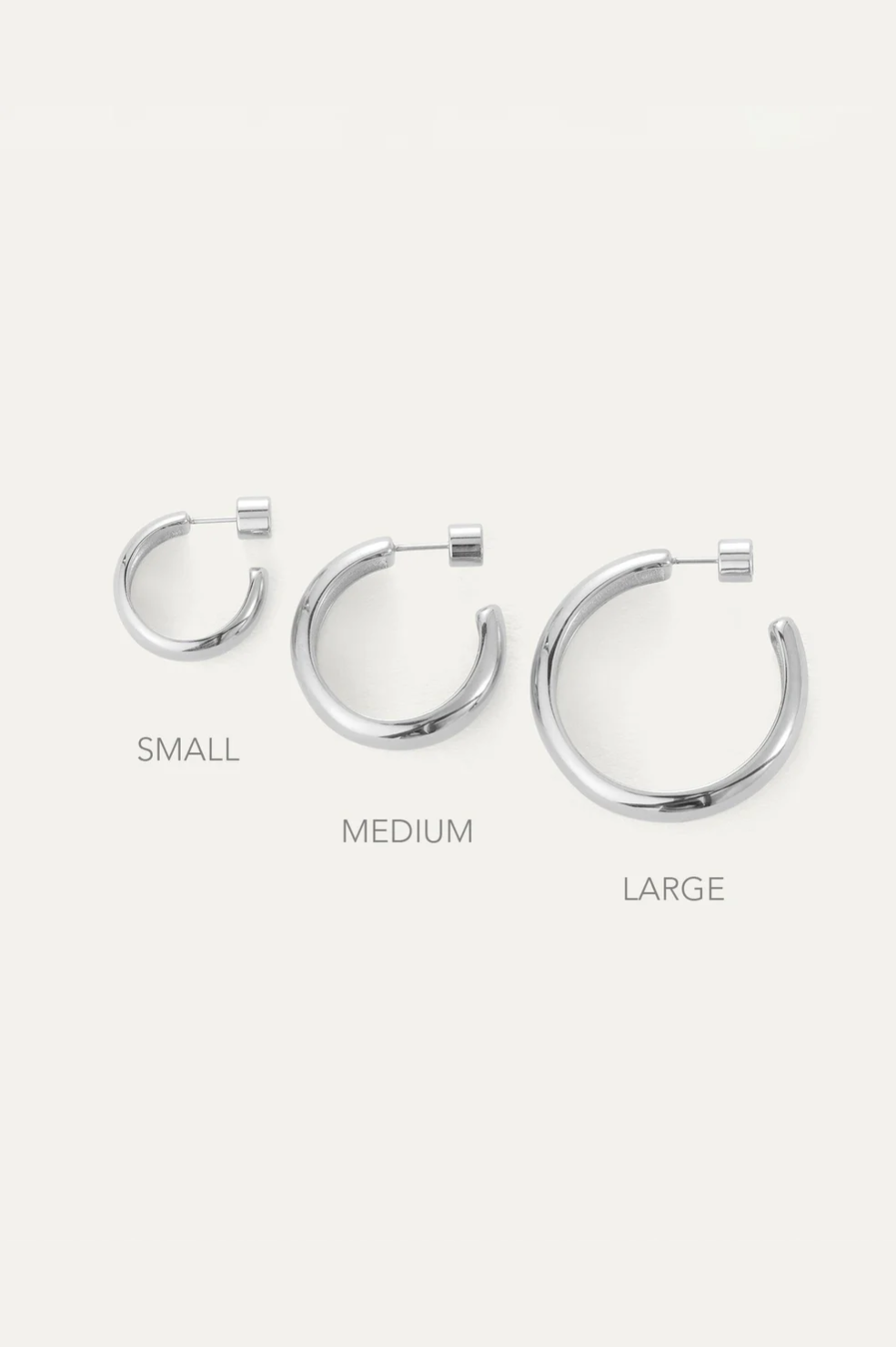 Staple Hoop Large - Silver