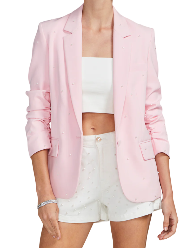 Pink 2025 pearl blazer