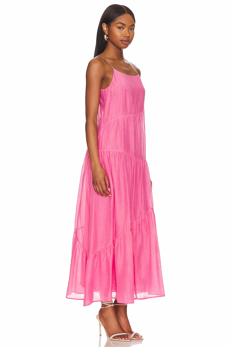 Billie Silk Cotton Voile Dress - Pink