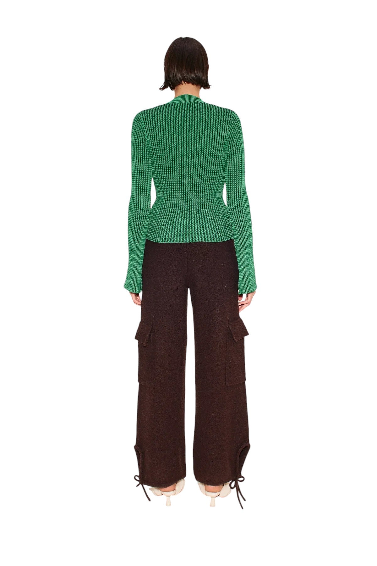 Peep Textured Knit Cardigan - Gummy Green