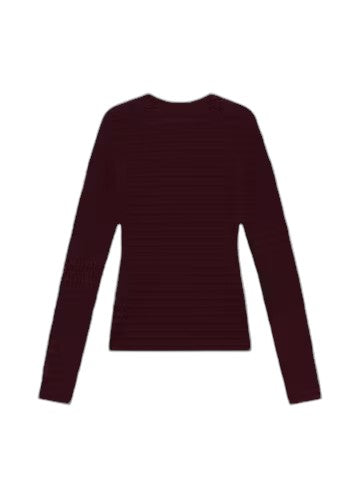 Smocked Crewneck - Wine