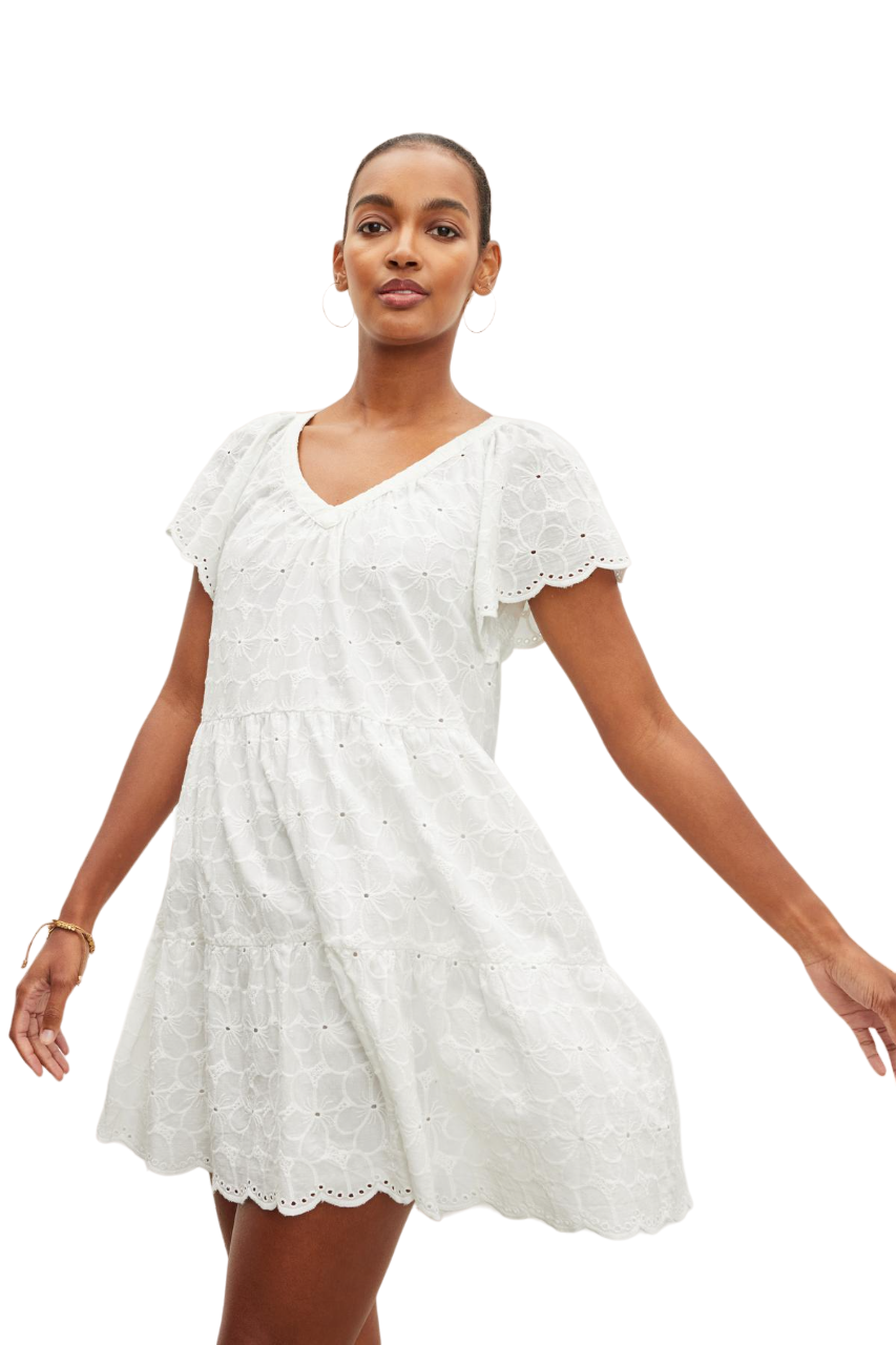 Wynette Embroidered Dress - White