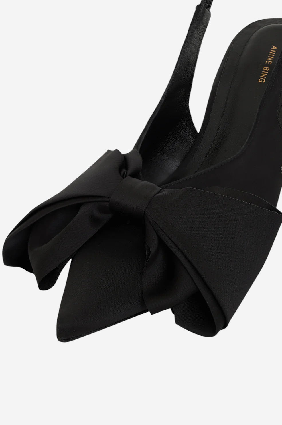 *PRE-ORDER* Nina Heels With Bow - Black Satin - Shop Yu Fashion