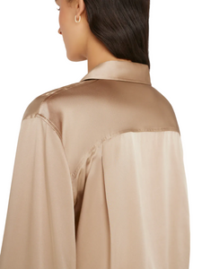 Cropped Wide Sleeve Shirt - Khaki Tan