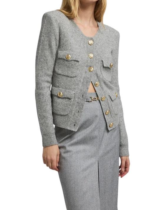 Ellison Rib Cardigan - Heather Grey - Shop Yu Fashion