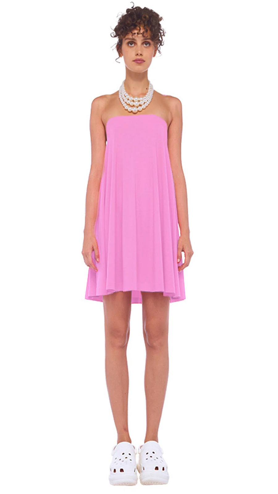Strapless Swing Dress - Candy Pink