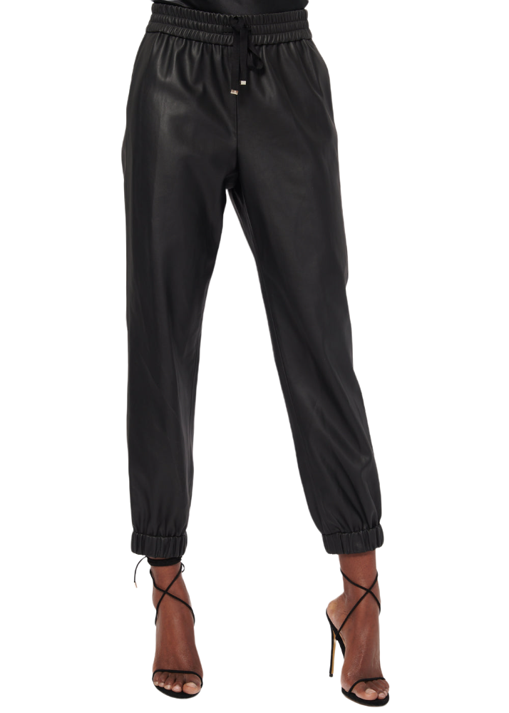 Dalton Vegan Leather Pants - Black - Shop Yu Fashion