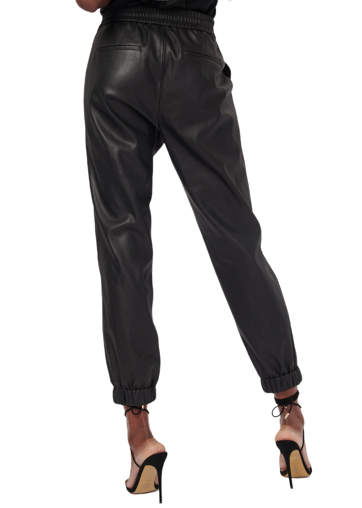 Dalton Vegan Leather Pants - Black - Shop Yu Fashion