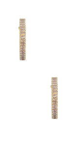 Large Baguette Hoops - Gold - Shop Yu Fashion