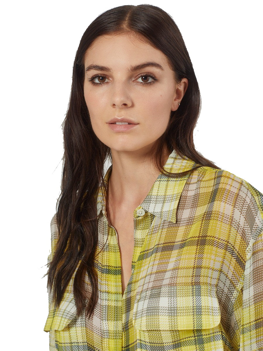 Melanie Silk Shirt - Blazing Yellow - Shop Yu Fashion