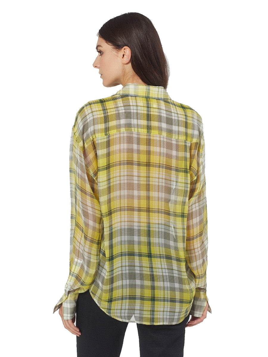 Melanie Silk Shirt - Blazing Yellow - Shop Yu Fashion