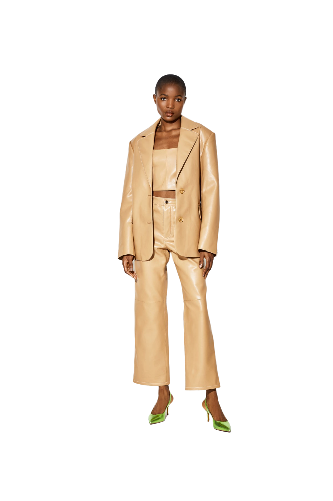 Charlie Oversized Blazer Camel Shop Yu Fashion