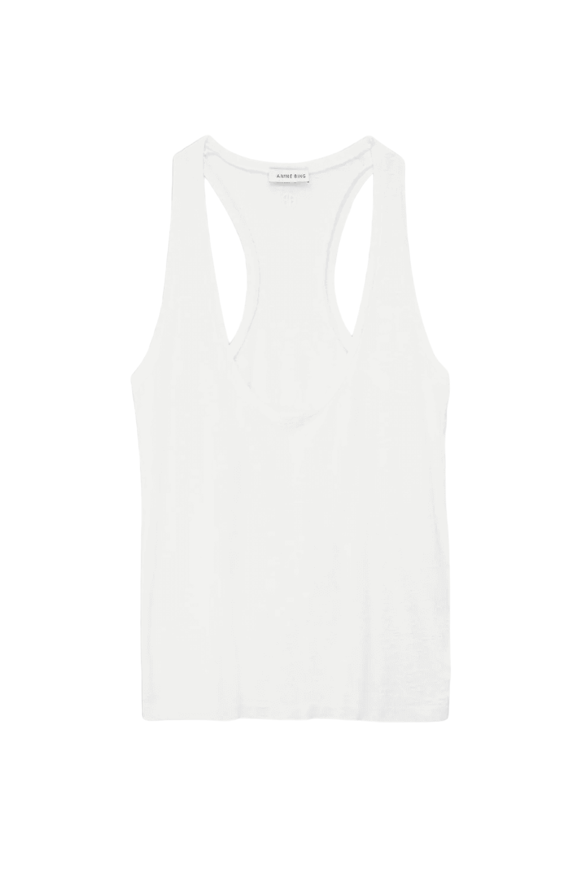 Dale Tank - White Linen Blend - Shop Yu Fashion