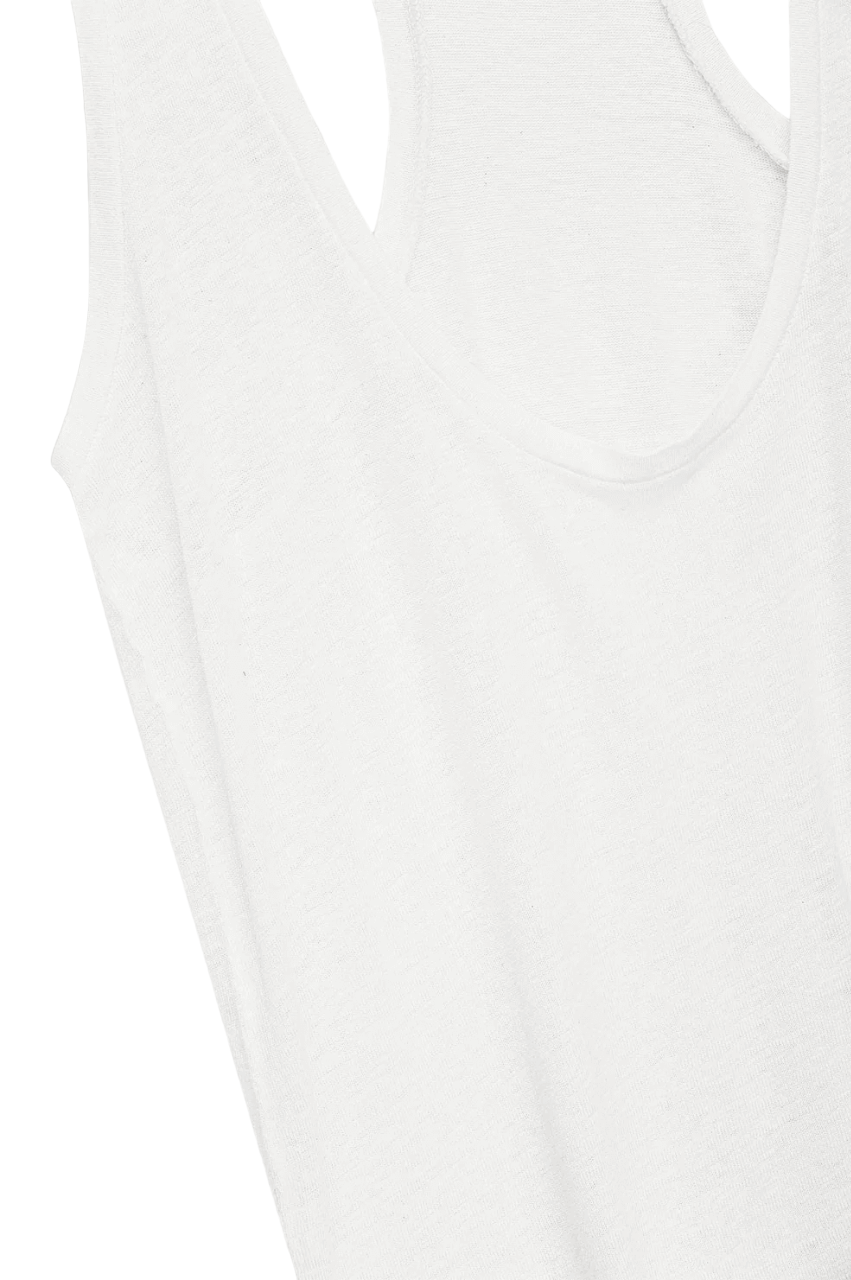 Dale Tank - White Linen Blend - Shop Yu Fashion