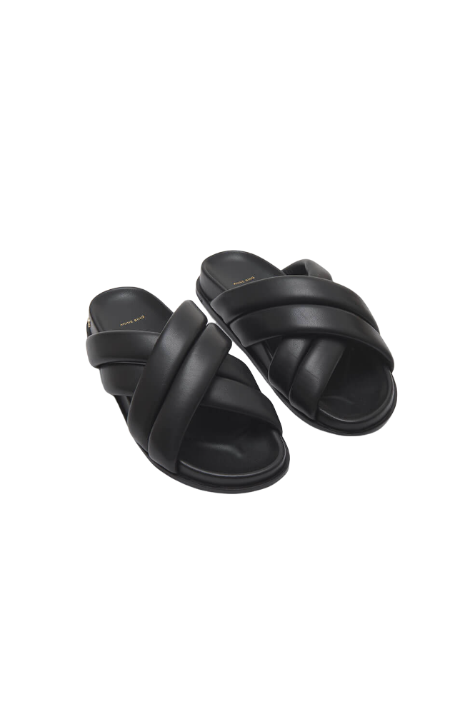 Lizzie Slides - Black - Shop Yu Fashion