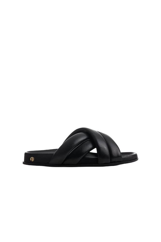 Lizzie Slides - Black - Shop Yu Fashion