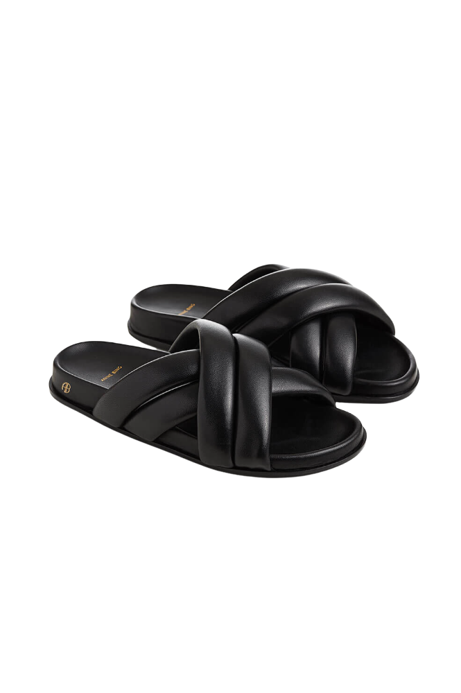 Lizzie Slides - Black - Shop Yu Fashion