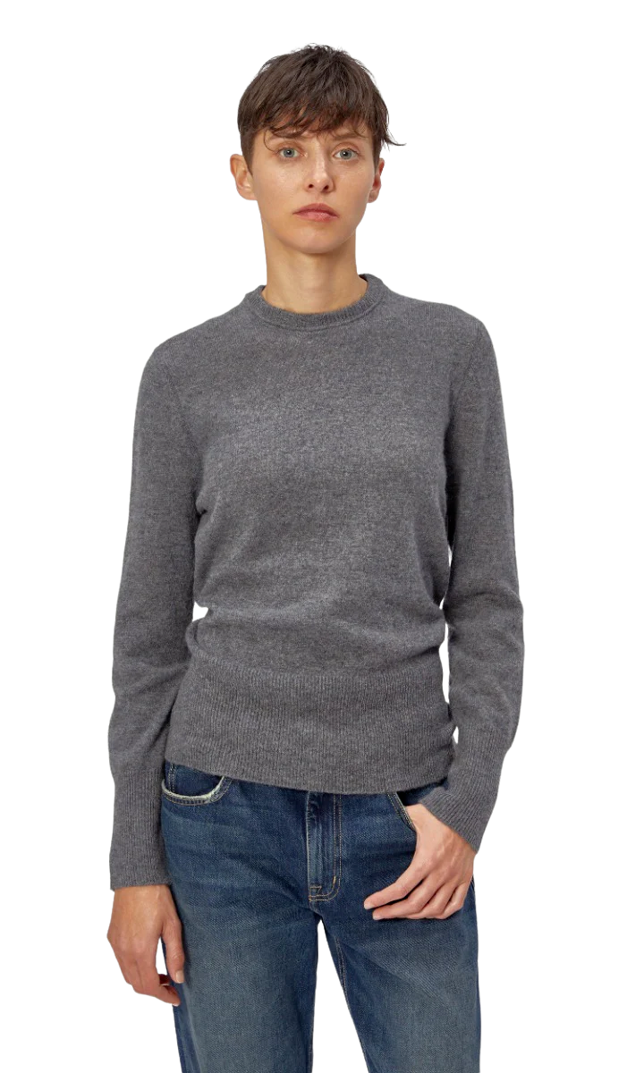 Sanni Cashmere Crew Sweater - Heather Grey - Shop Yu Fashion