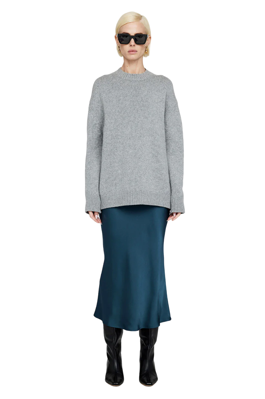 Bar Silk Skirt - Steel Blue - Shop Yu Fashion