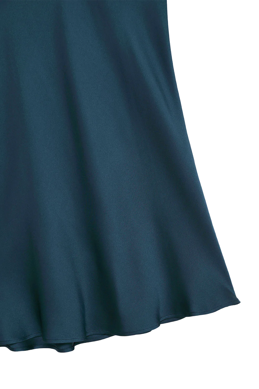 Bar Silk Skirt - Steel Blue - Shop Yu Fashion