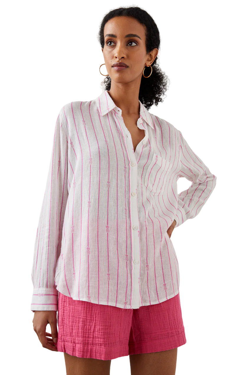 Charli Shirt - Pink Pineapple Stripe