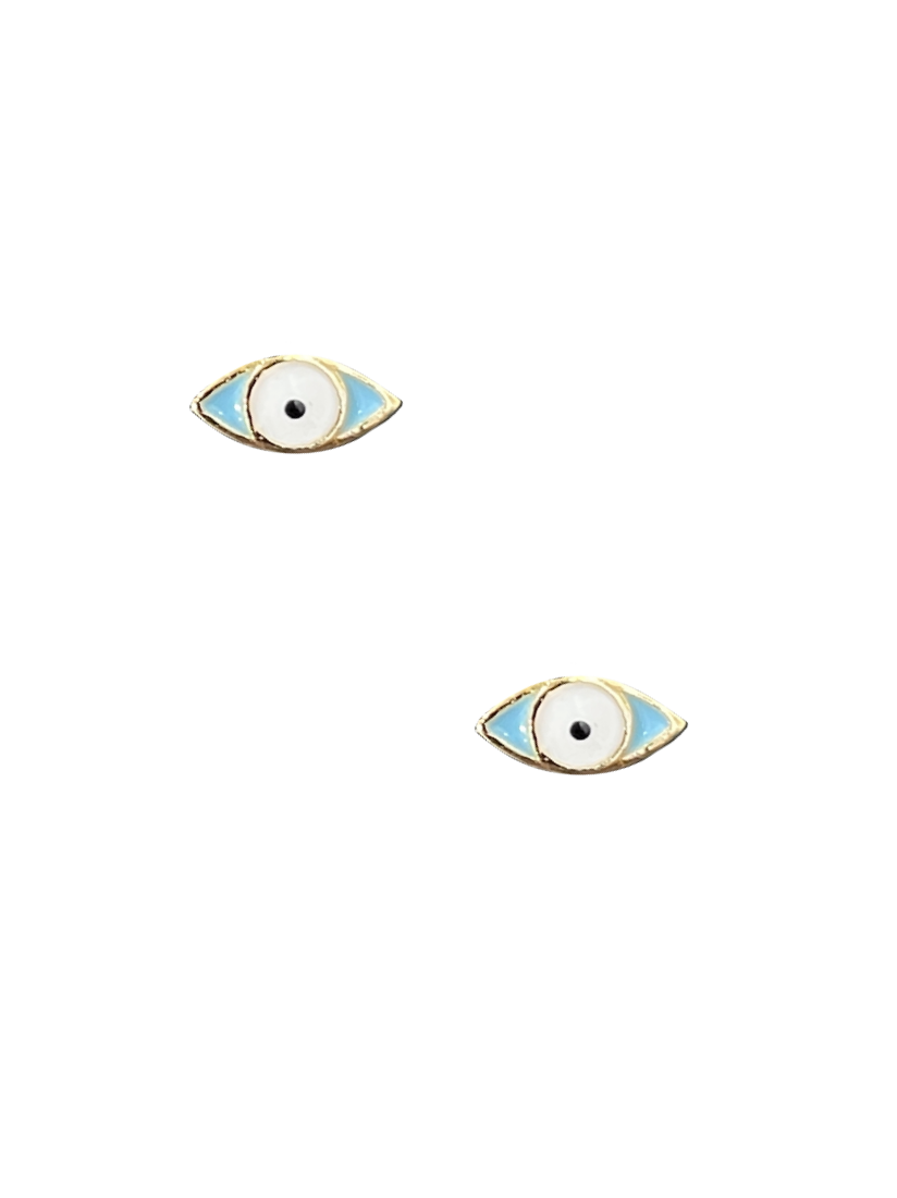 Mini Turquoise Evil Eye Studs - Shop Yu Fashion