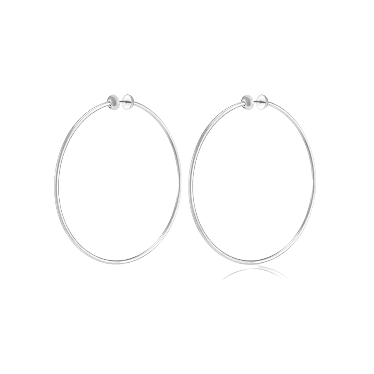 Large Icon Hoops - Silver