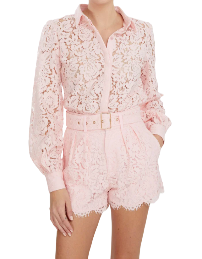 Jada Lace Blouse - Pixie Pink - Shop Yu Fashion
