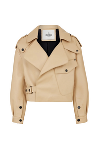 Simi Leather Jacket - Beige - Shop Yu Fashion