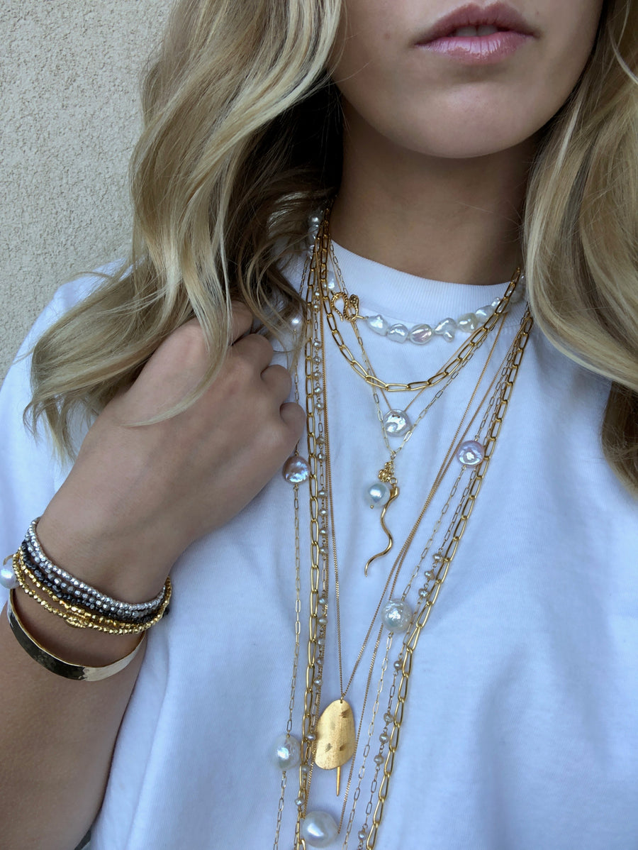 Freshwater Pearl Chain Necklace - Shop Yu Fashion