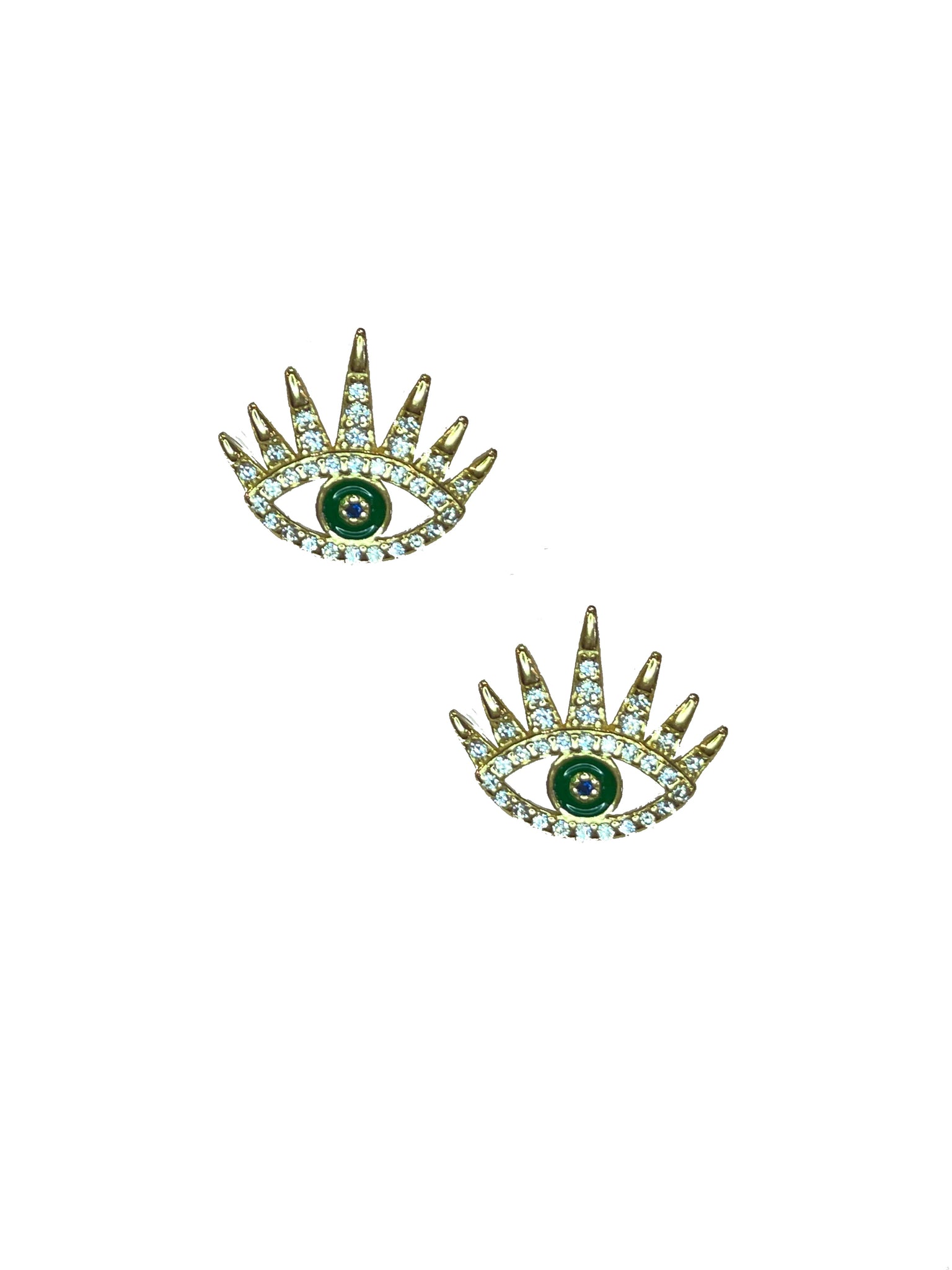 Eyelash Evil Eye Studs - Shop Yu Fashion