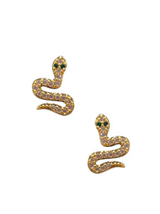 Snake Stud - Gold - Shop Yu Fashion