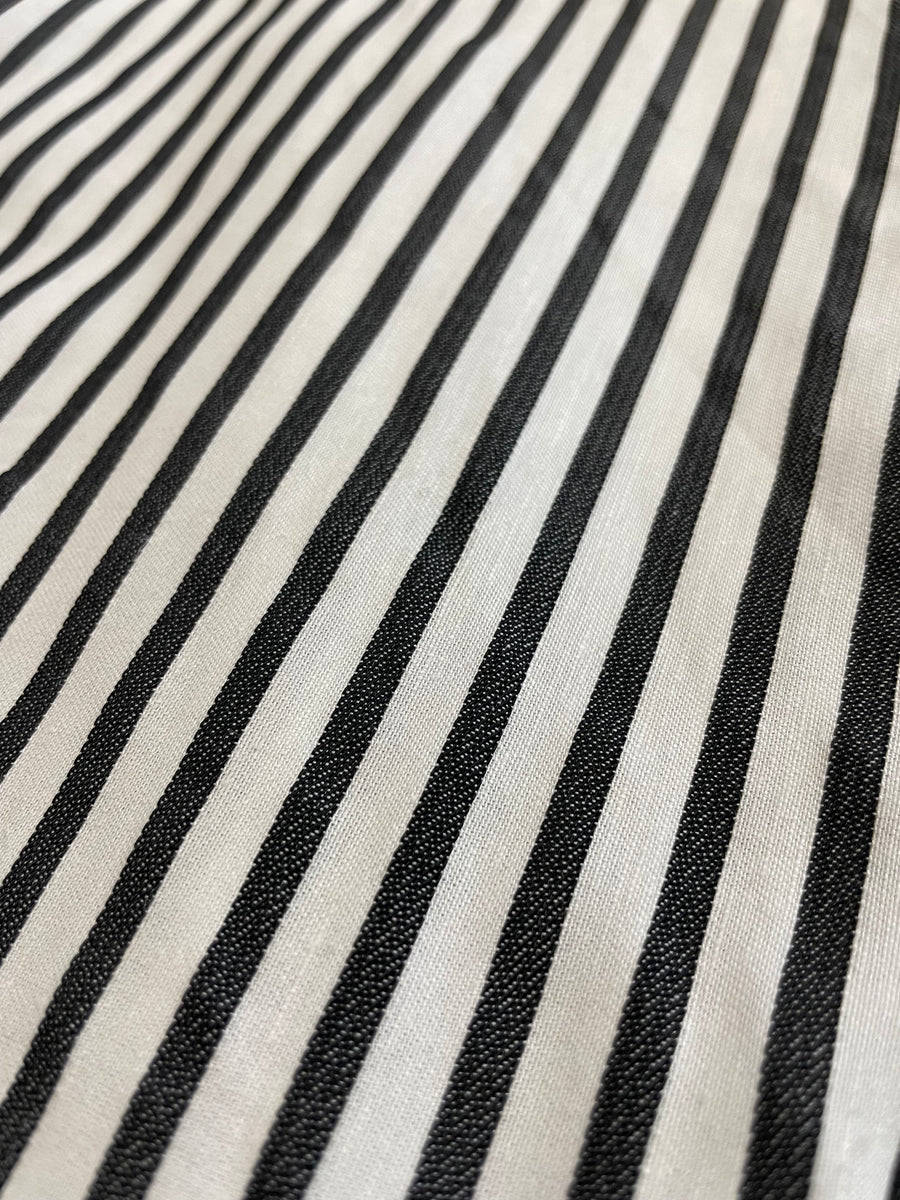 Draped Wrap Shirt - Black and White Stripe - Shop Yu Fashion