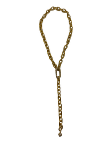 Lock Lariat Necklace - Gold - Shop Yu Fashion