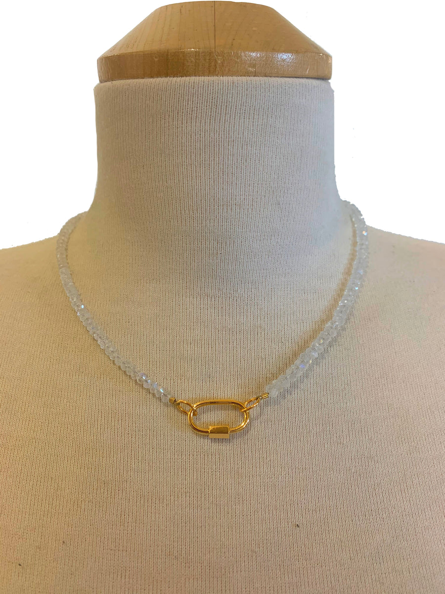 Moonstone Lock Necklace - Shop Yu Fashion