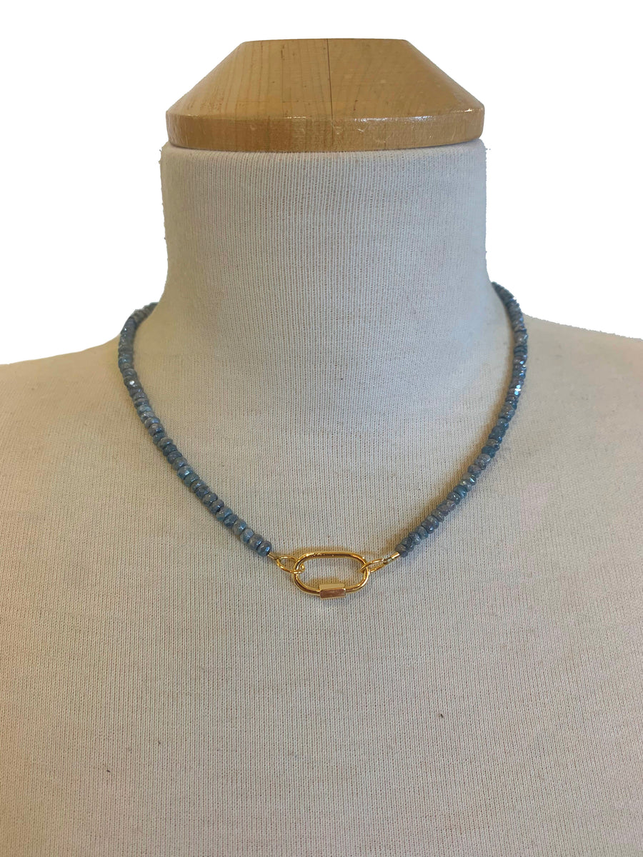 Grey Silverite Lock Necklace - Shop Yu Fashion