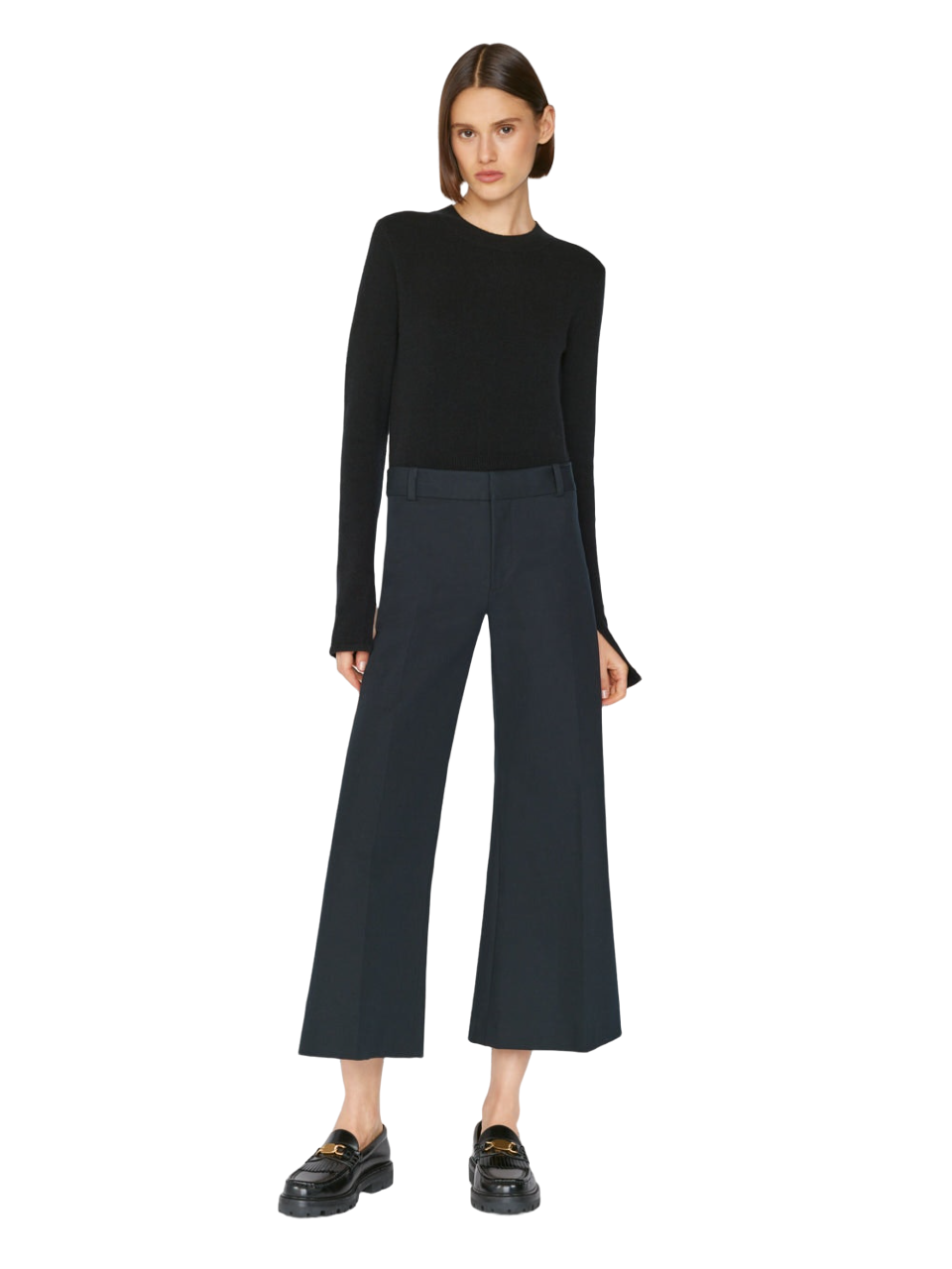 Le Cropped Palazzo Trouser - Noir
