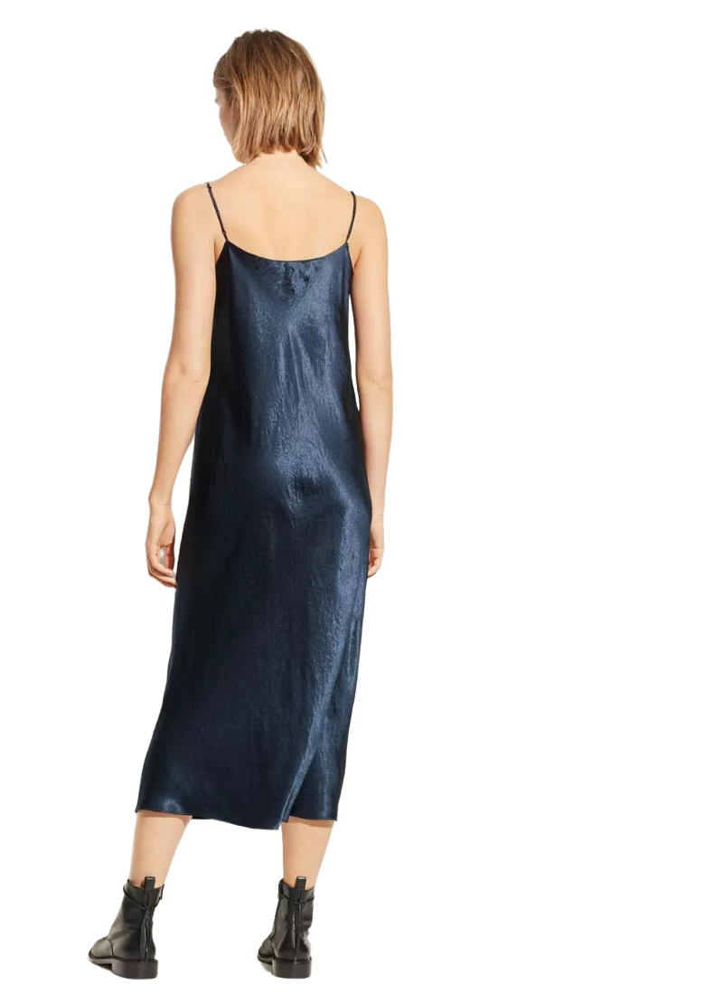 Satin Slip Dress - Coastal Blue - Shop Yu Fashion