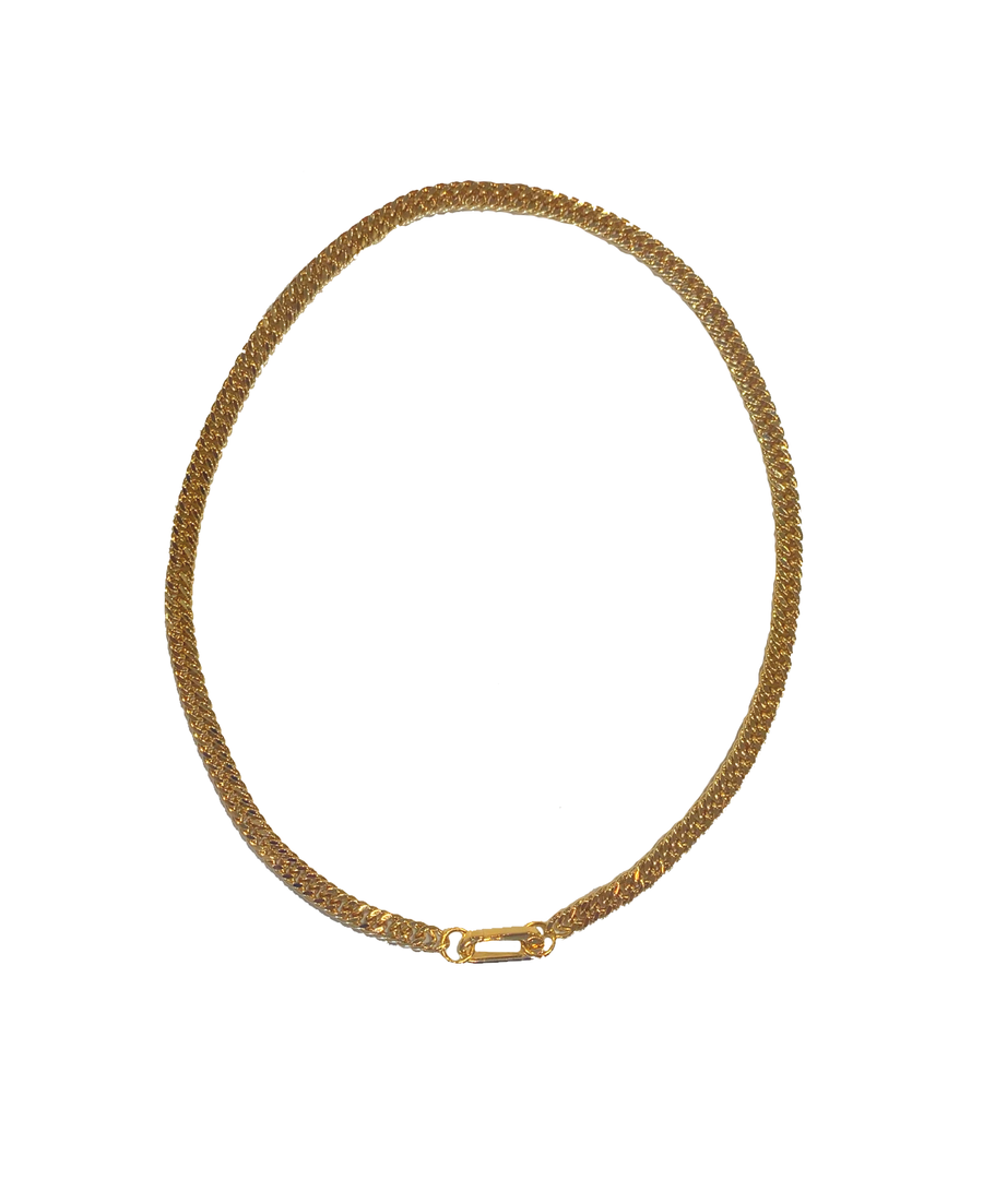 Curb Link Carabiner Necklace - Gold - Shop Yu Fashion