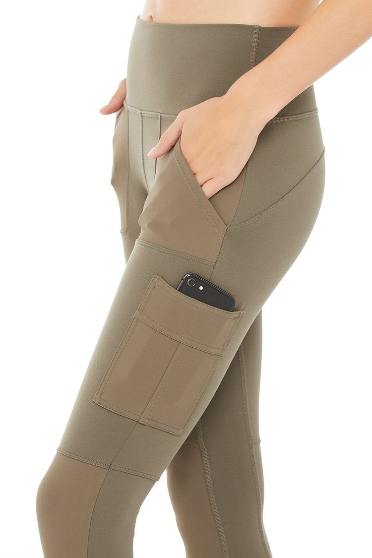 IN STORE ONLY - High-Waist Cargo Legging - Olive Branch - Shop Yu Fashion