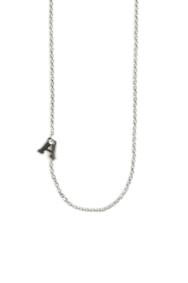 Love Letter Single Diamond Necklace - A to Z - Shop Yu Fashion