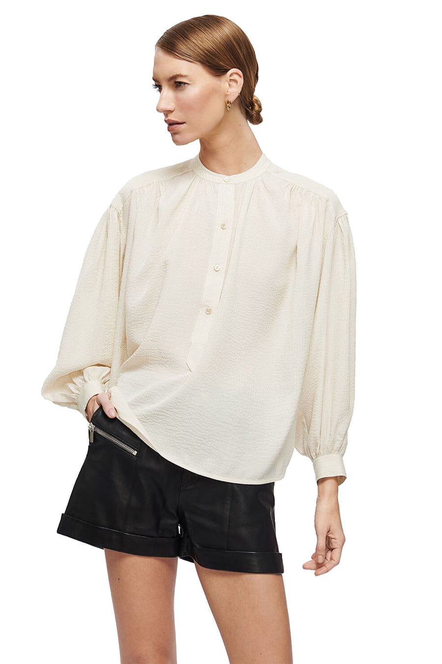 Eden Shirt - Cream and Black Stripe - Shop Yu Fashion