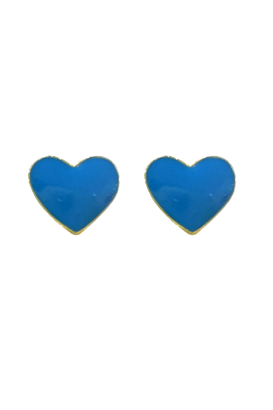 Enamel Heart Earrings - Blue - Shop Yu Fashion